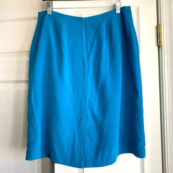 Blue silk skirt Evan-Picone size 14 - Picture 2 of 7